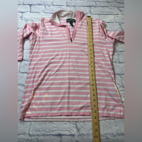 Lauren Active Pink Striped Top. Size Large. - Picture 5 of 5